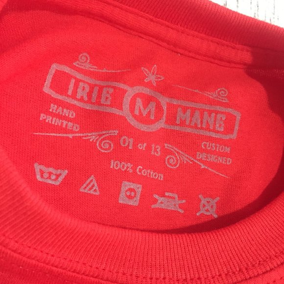 Red (w) Hand Printed "KEEP YOUR DISTANCE" Tshirt - Picture 4 of 5